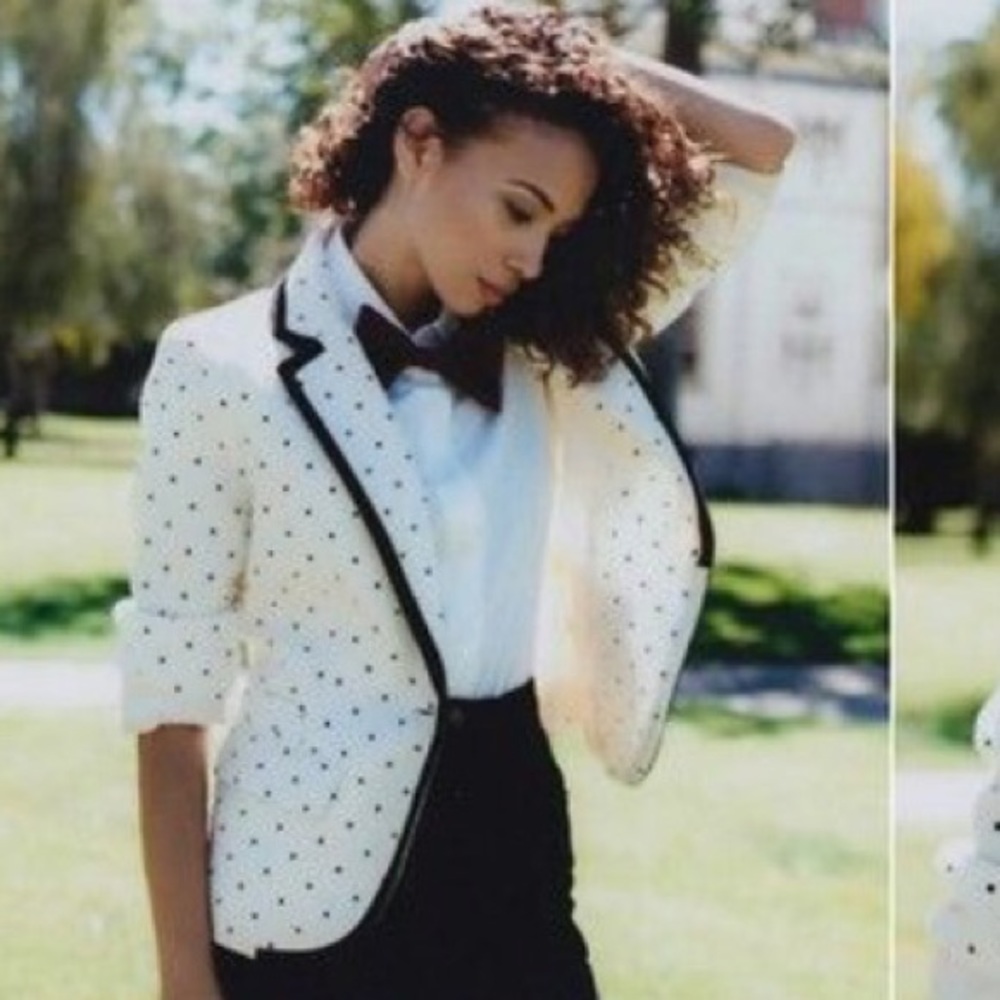 Cream and black blazer